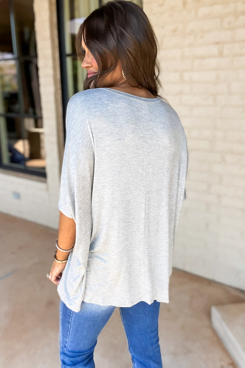 Lost In A Dream Heather Grey Knit Top