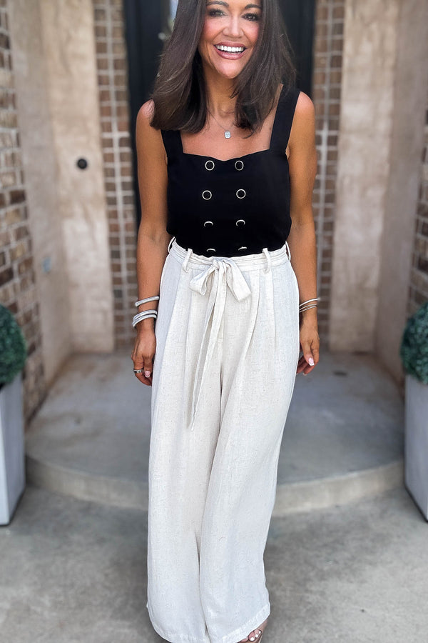 Mable Best Dressed Double Button Bodice And Linen Mix Jumpsuit