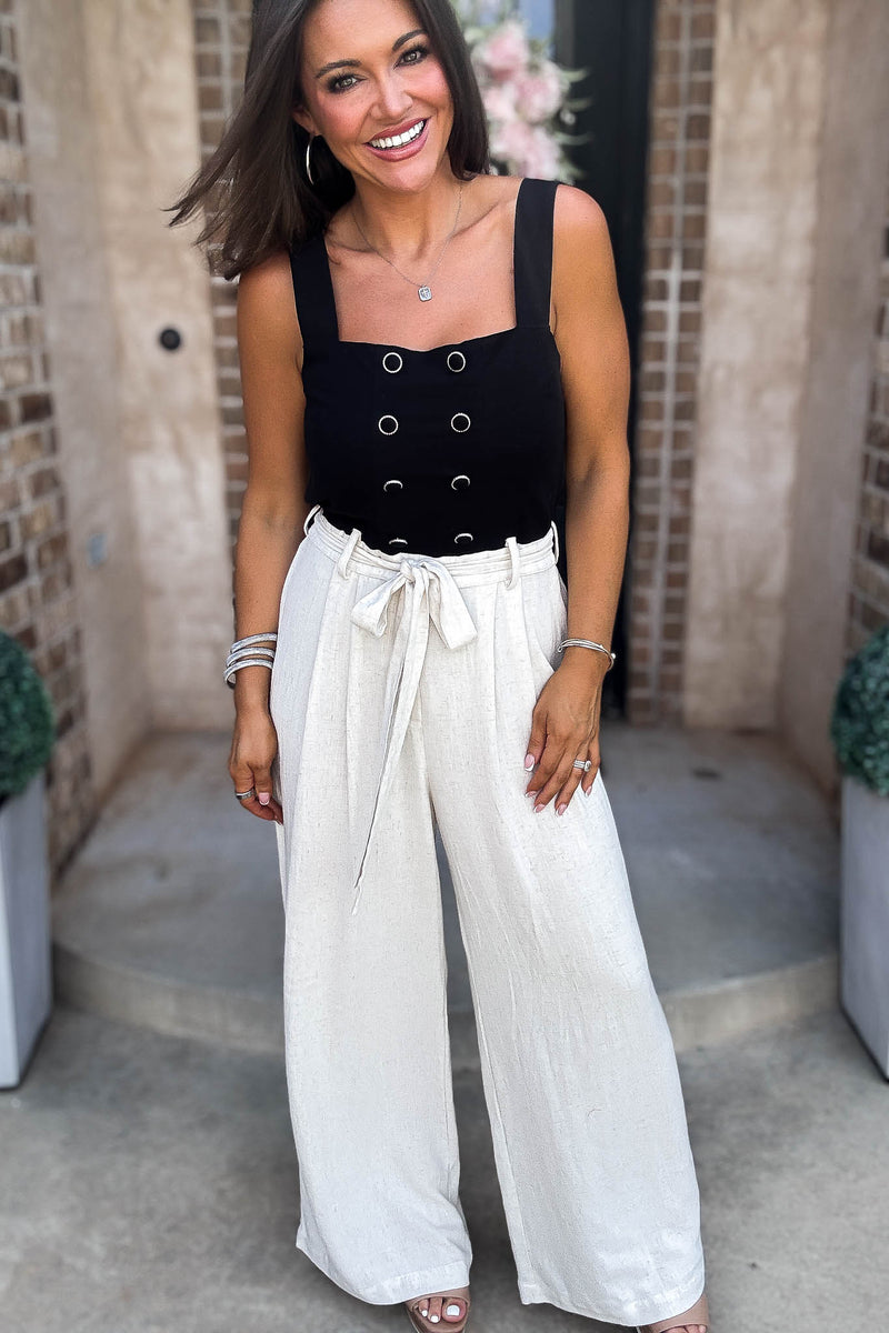Mable Best Dressed Double Button Bodice And Linen Mix Jumpsuit