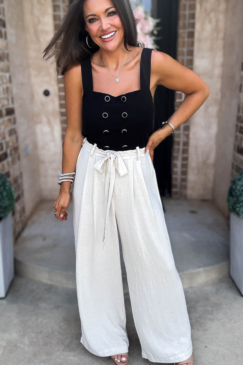 Mable Best Dressed Double Button Bodice And Linen Mix Jumpsuit