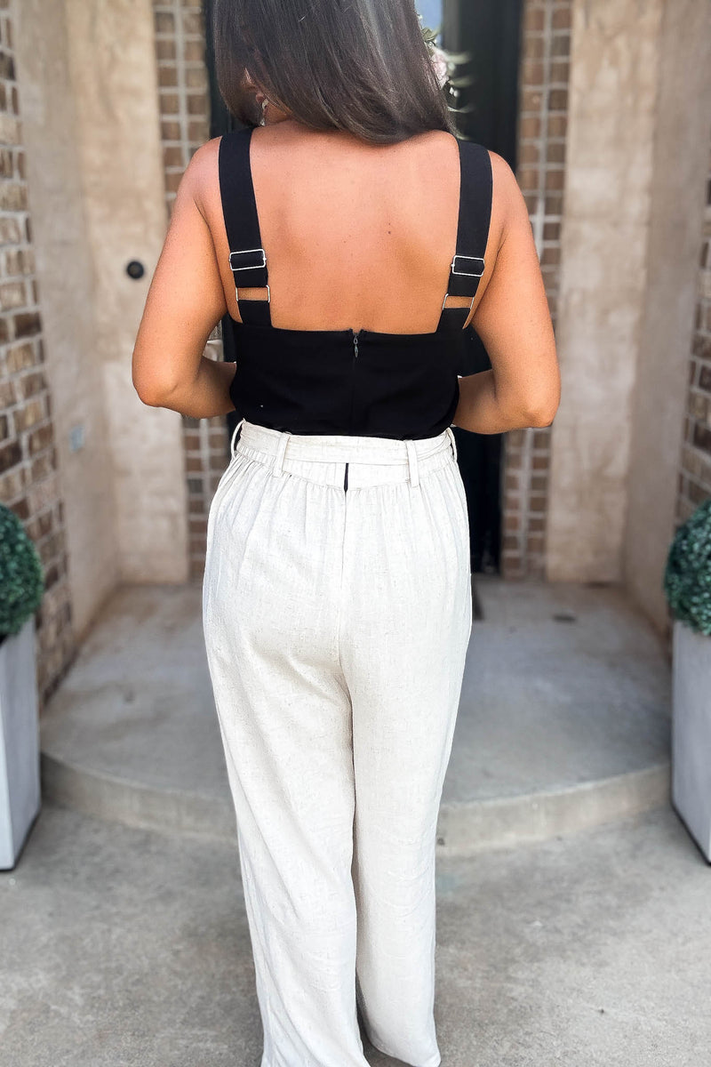 Mable Best Dressed Double Button Bodice And Linen Mix Jumpsuit