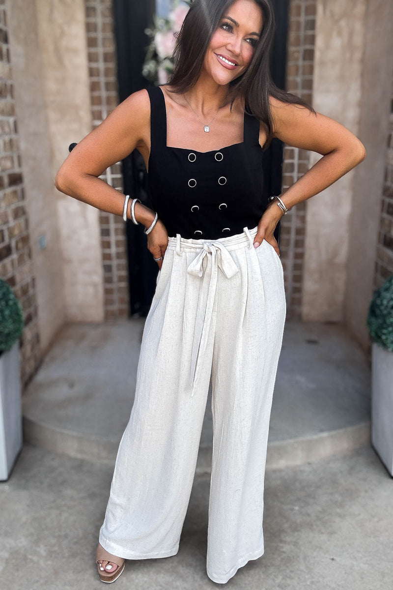 Mable Best Dressed Double Button Bodice And Linen Mix Jumpsuit