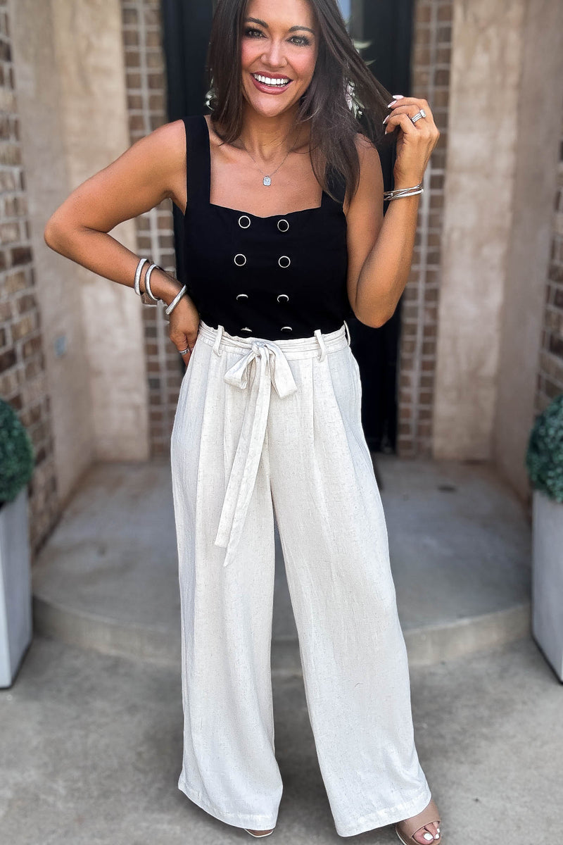 Mable Best Dressed Double Button Bodice And Linen Mix Jumpsuit