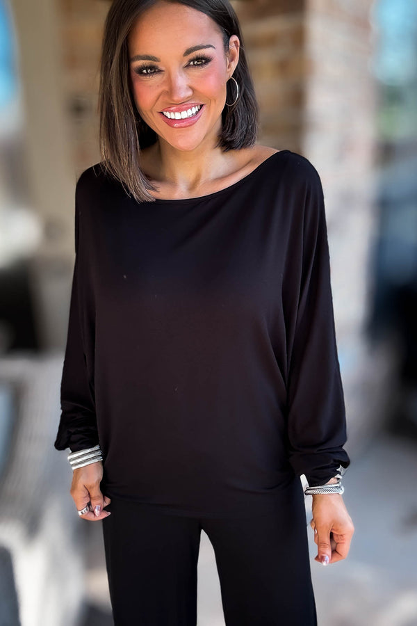 2 Heart Jersey Knit Black Top