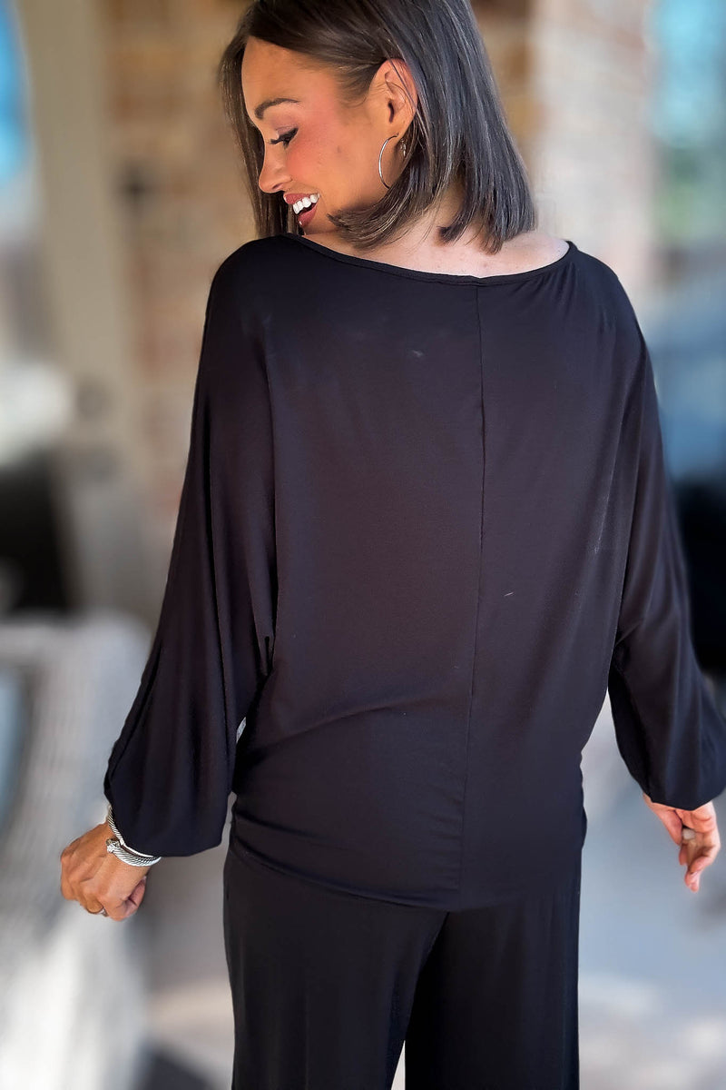 2 Heart Jersey Knit Black Top