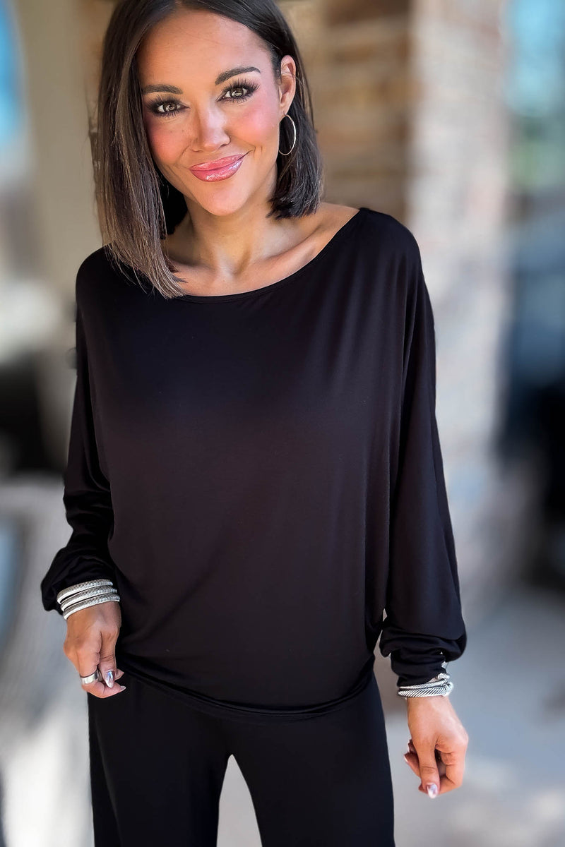 2 Heart Jersey Knit Black Top