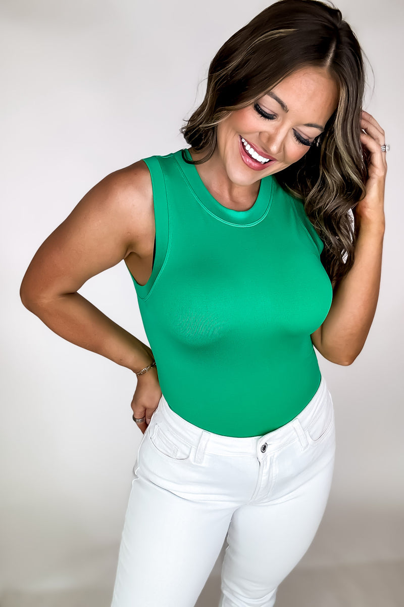 Dynamic Fashion Green Thick Banded Smooth Bodysuit