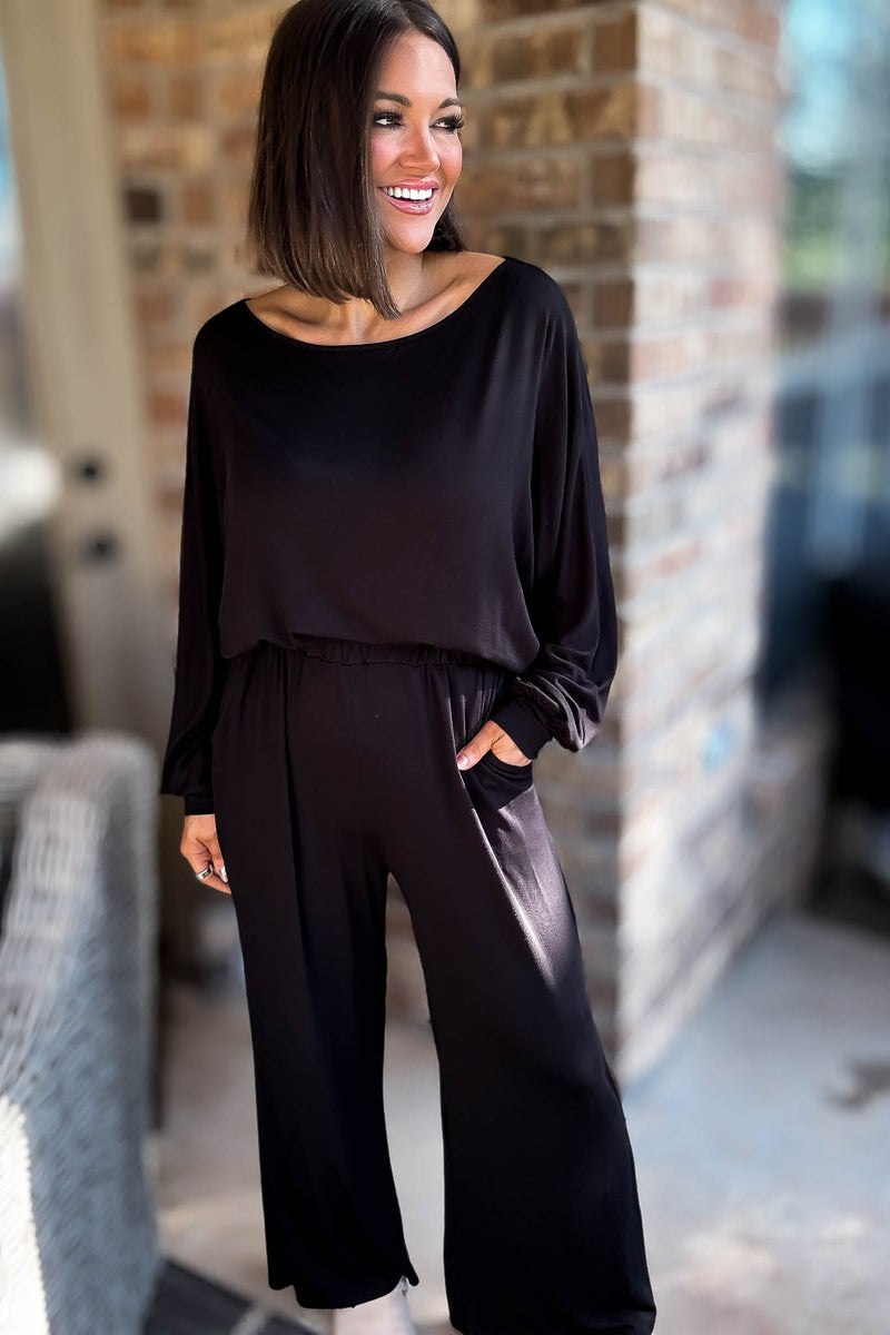 2 Heart Jersey Knit Black Pants