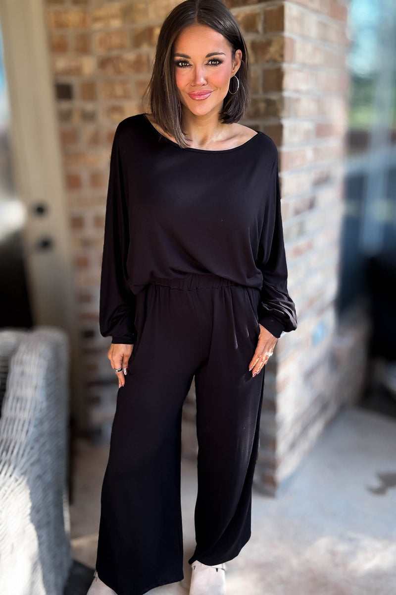 2 Heart Jersey Knit Black Pants
