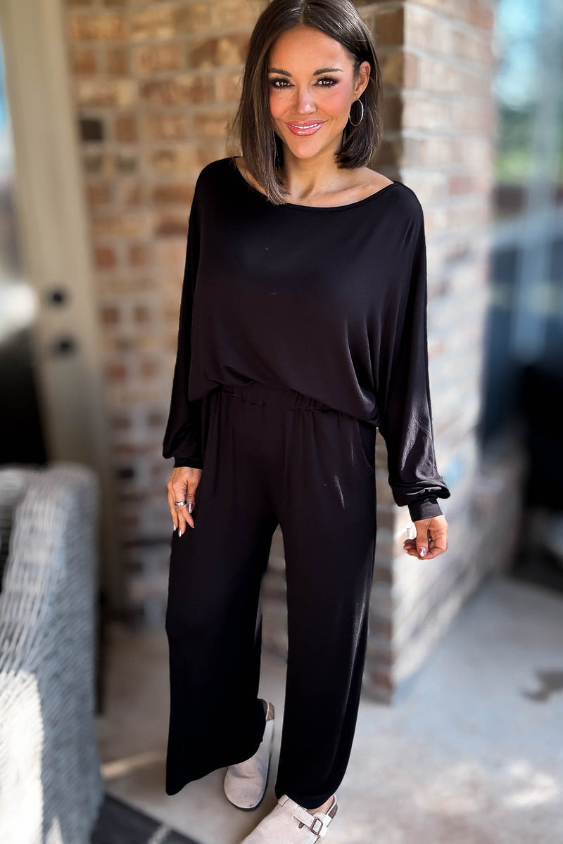 2 Heart Jersey Knit Black Pants