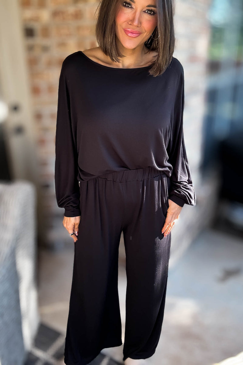 2 Heart Jersey Knit Black Pants