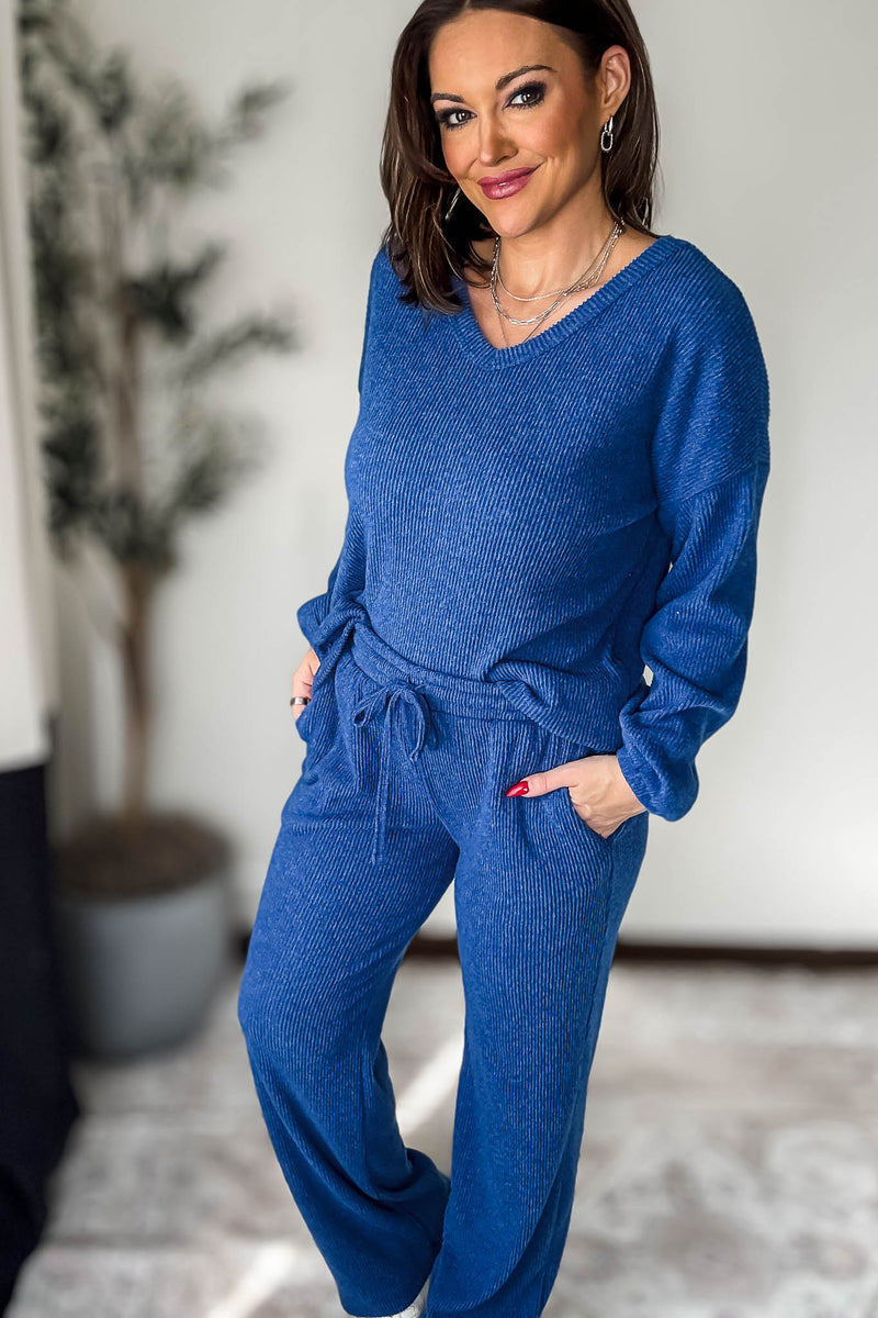 Brushed Hacci Light Blue Pants