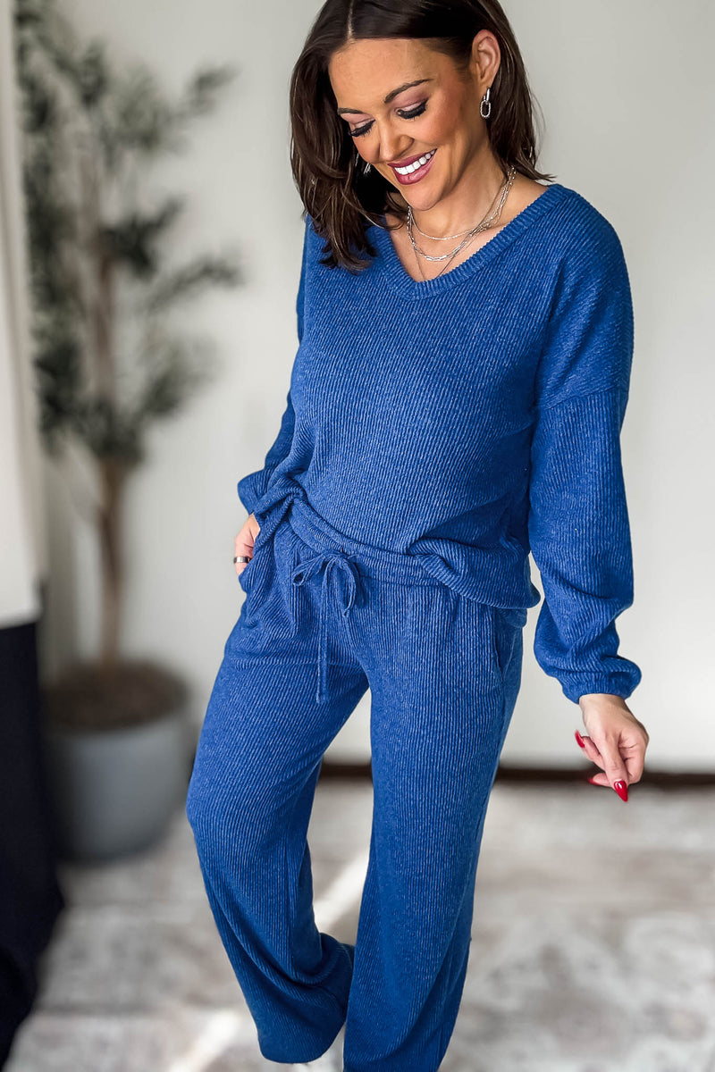 Brushed Hacci Light Blue Pants