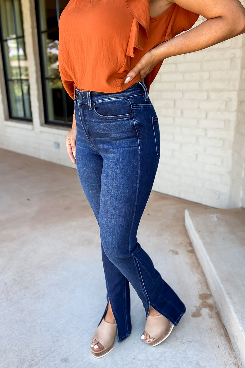 Flying Monkey High Rise Slim Straight W/Slit