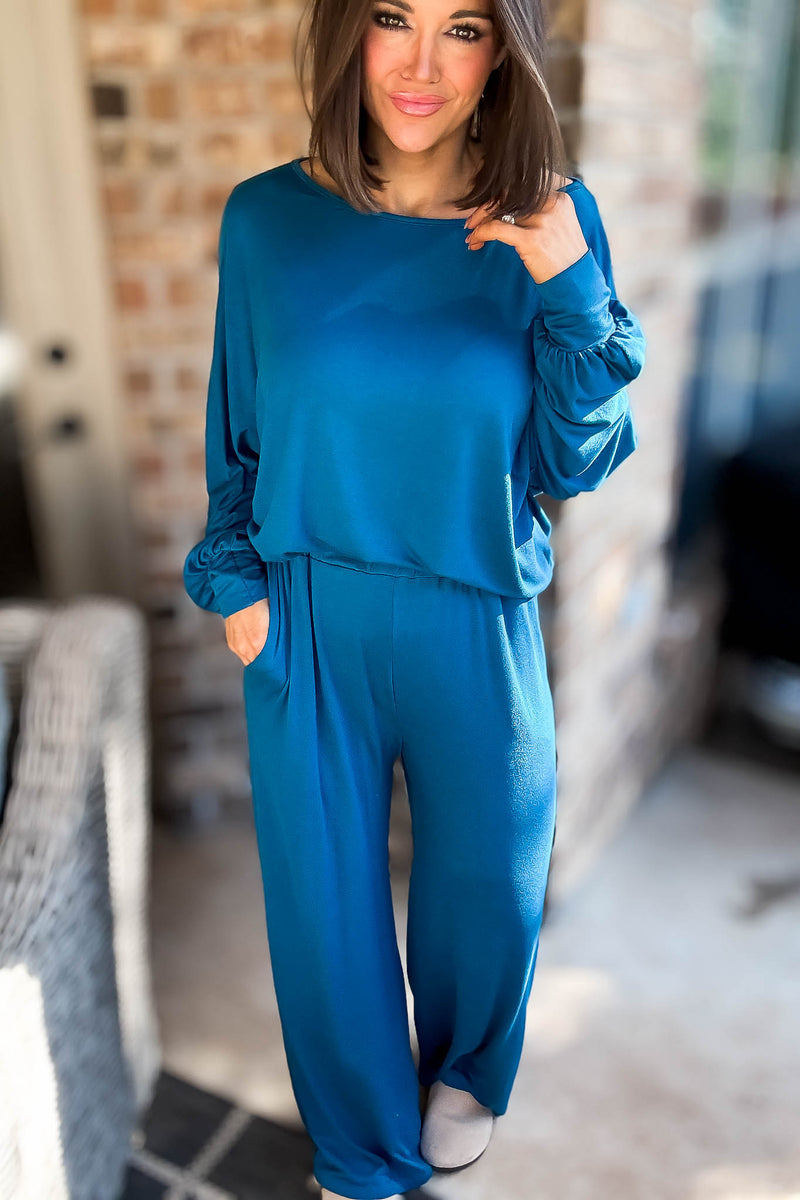 2 Heart Jersey Knit Teal Top