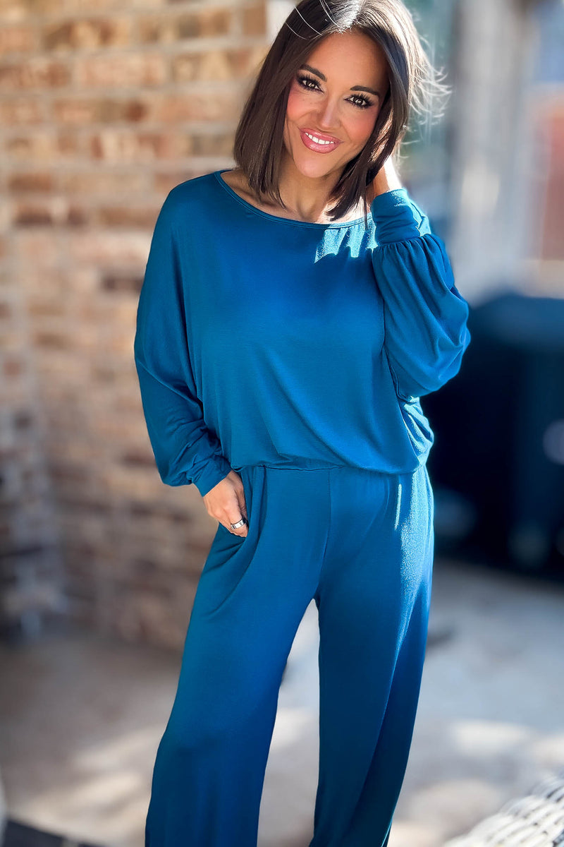 2 Heart Jersey Knit Teal Top