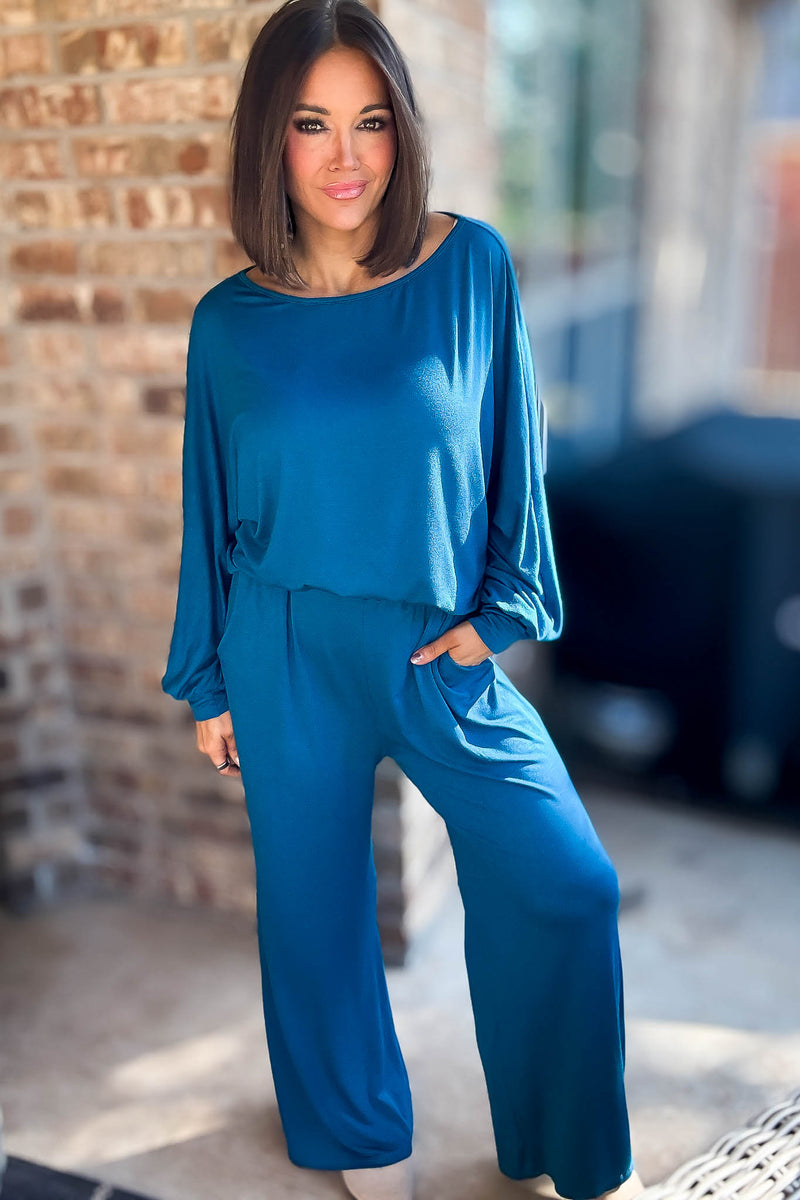 2 Heart Jersey Knit Teal Pants