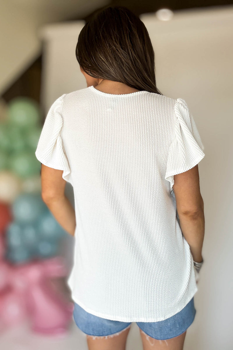 Say More Off White Top