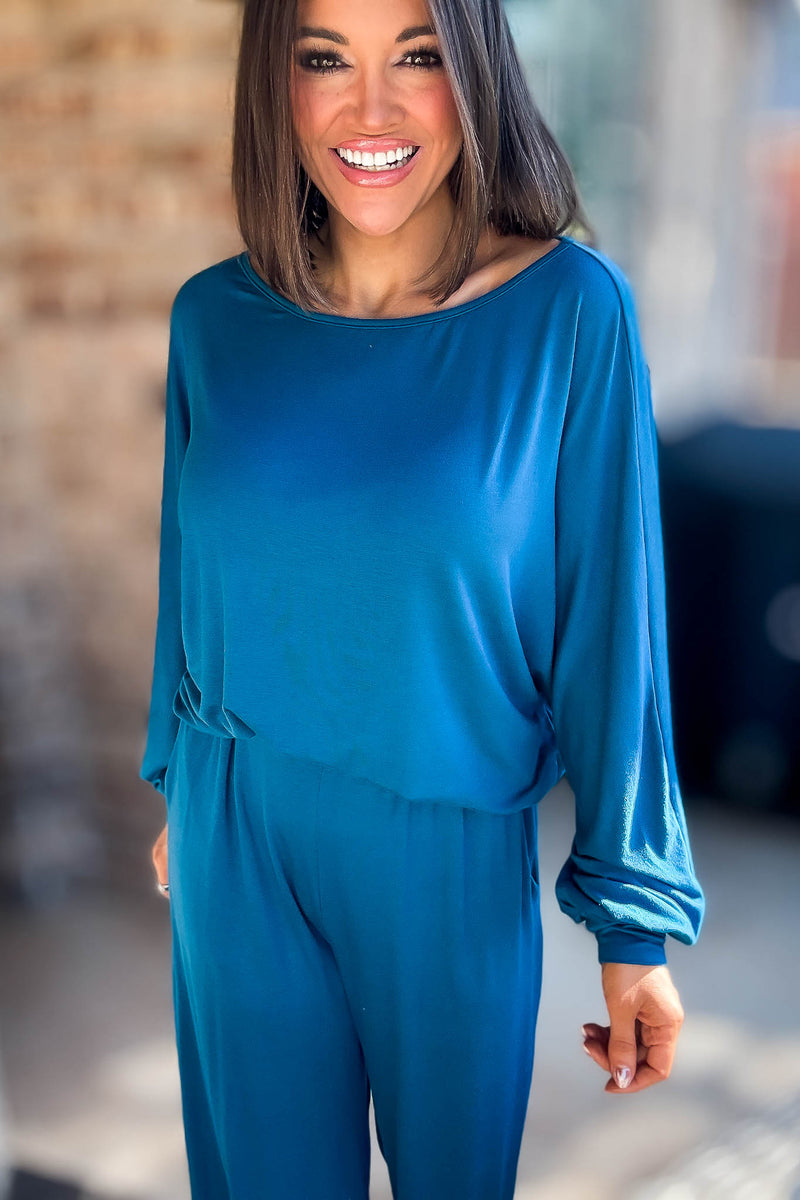 2 Heart Jersey Knit Teal Top