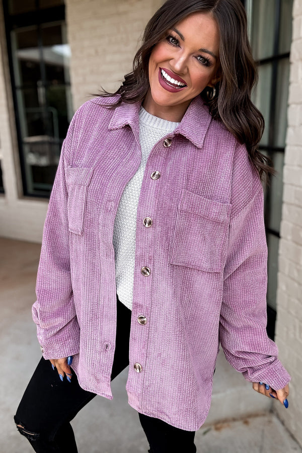 Feel The Flow Light Lilac Corded Shirt
