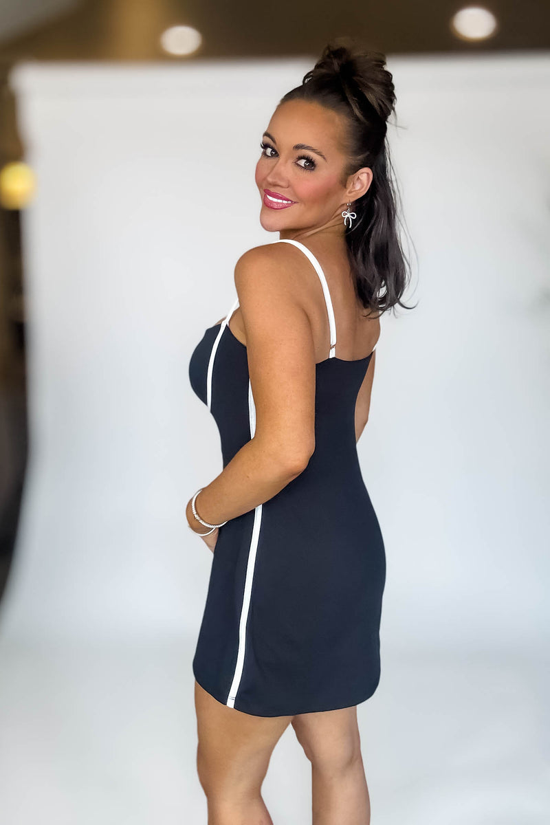 Contrast Detail Tennis Dress