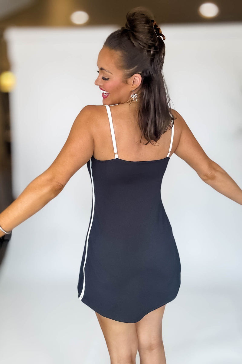 Contrast Detail Tennis Dress