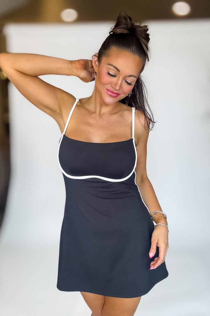 Contrast Detail Tennis Dress