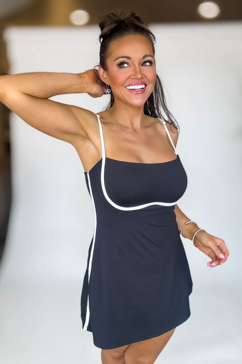 Contrast Detail Tennis Dress