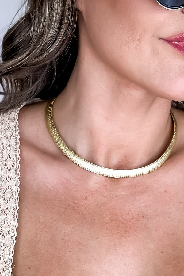Old Gold Thick Choker Necklace