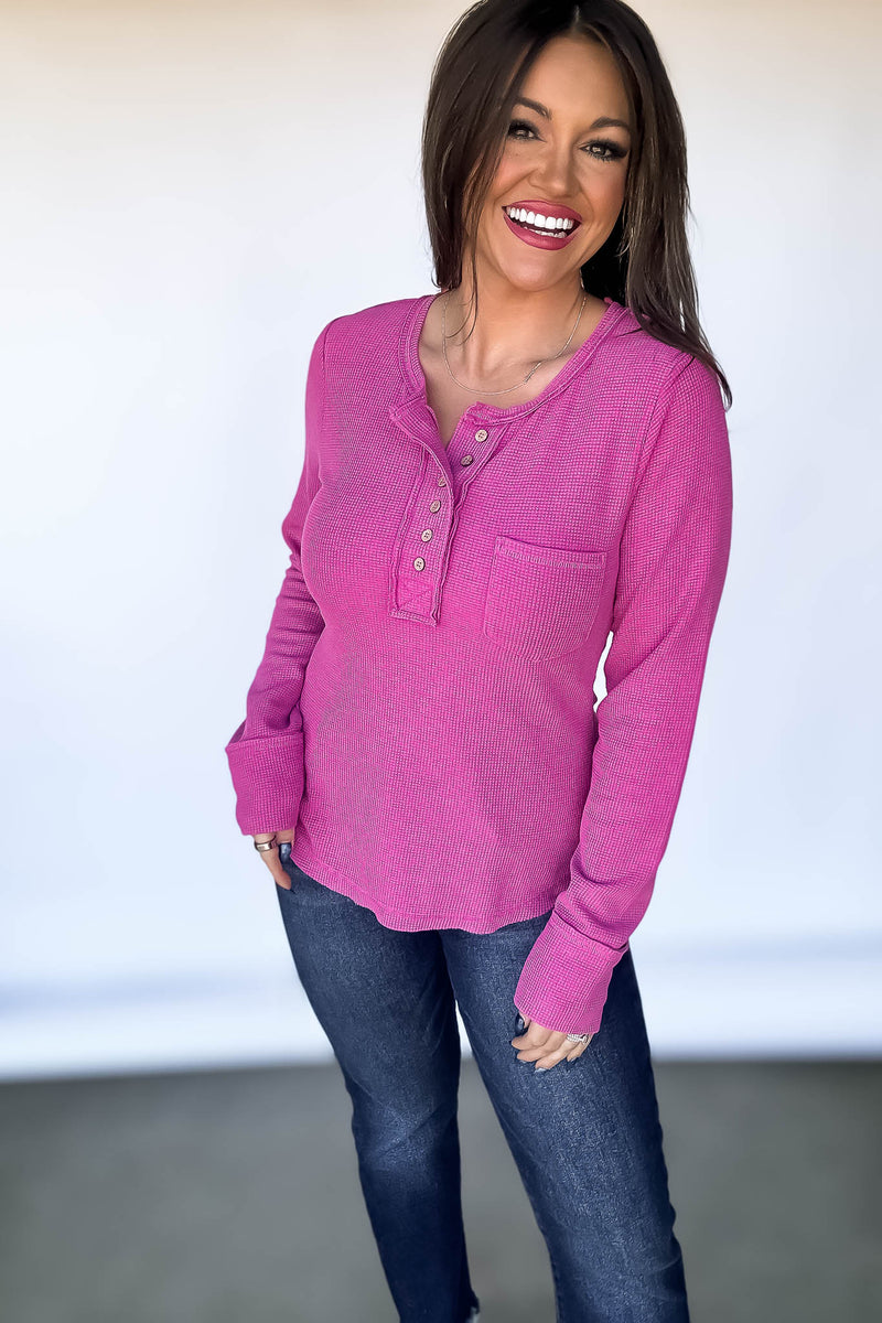 Pink Henley Top