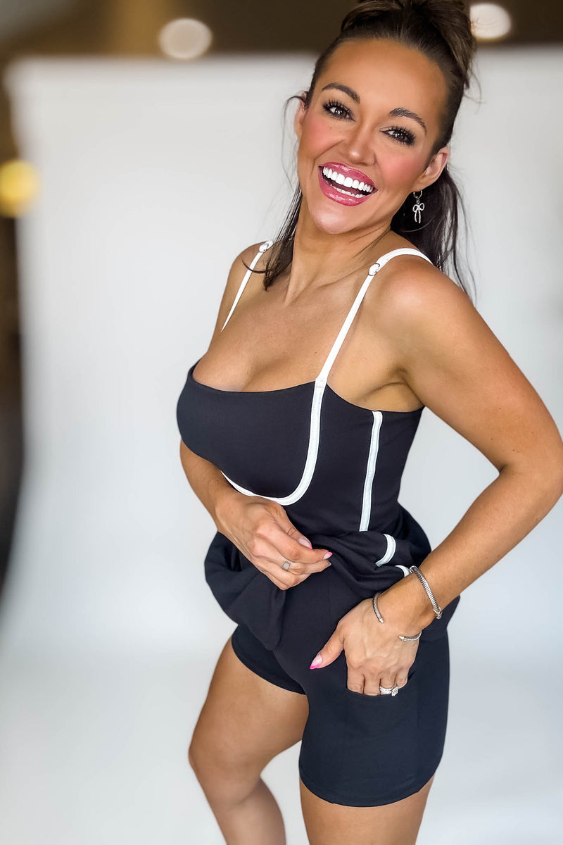 Contrast Detail Tennis Dress
