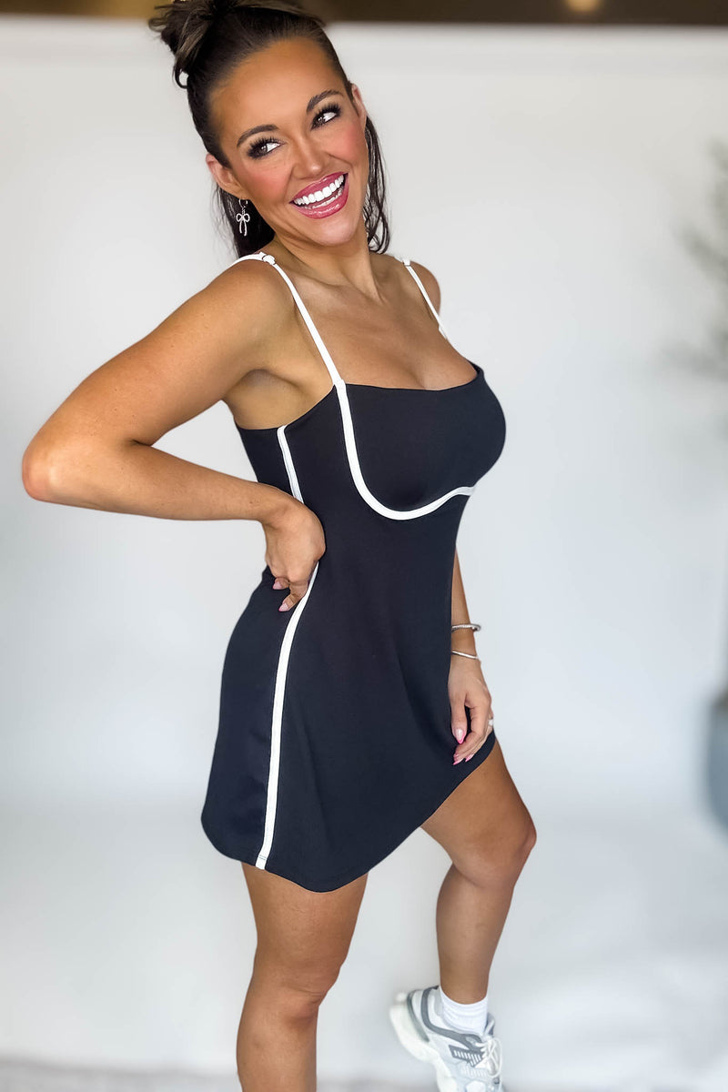 Contrast Detail Tennis Dress
