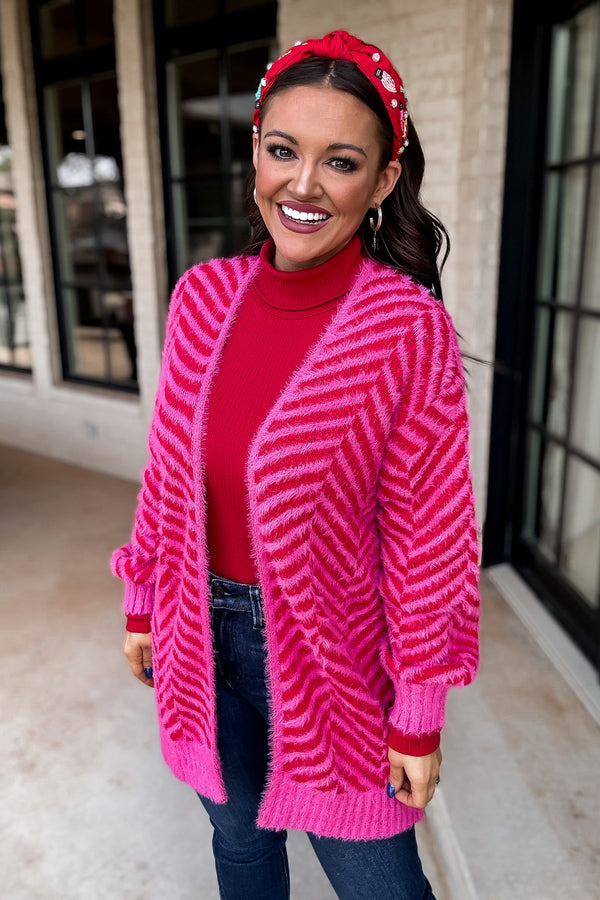 Festive Feeling Fuchsia Cardigan