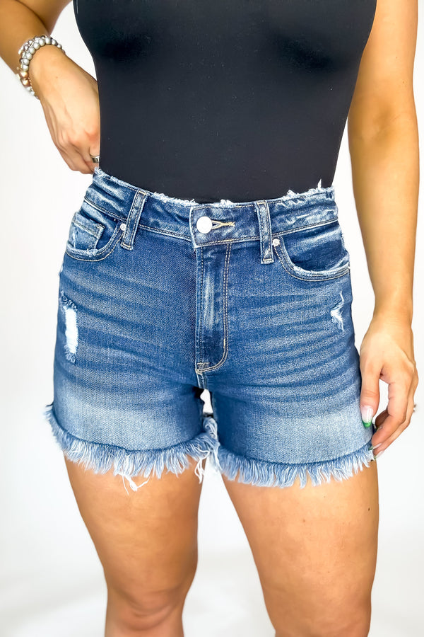 Summer Daze Dark Wash Cut Off Denim Shorts