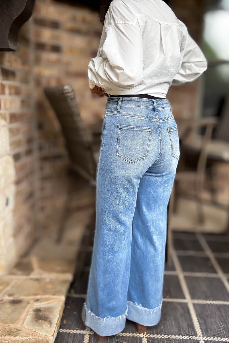 Stella Rae's Best 90s Stretch Cuffed Hem High Rise Straight Jeans