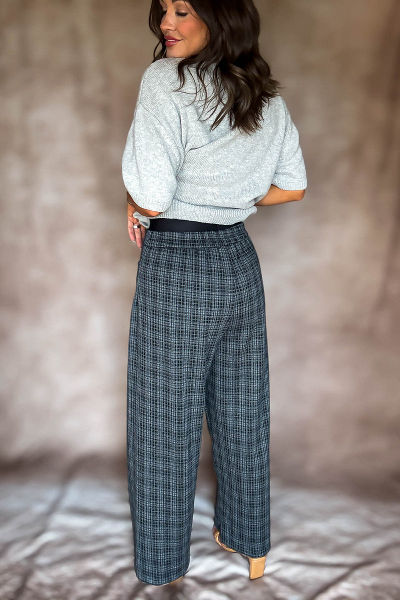 High Waist Plaid Cropped Pants