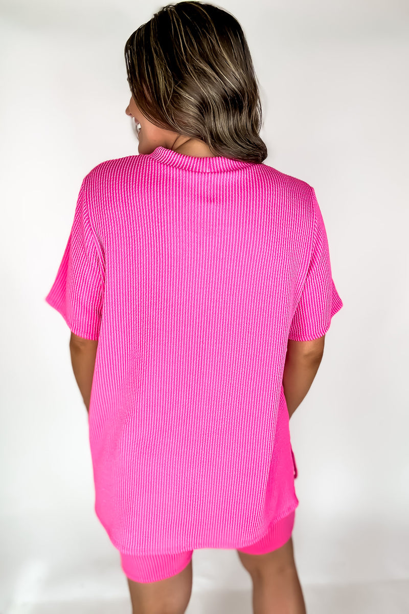 We Go Together Fuschia Ribbed Top