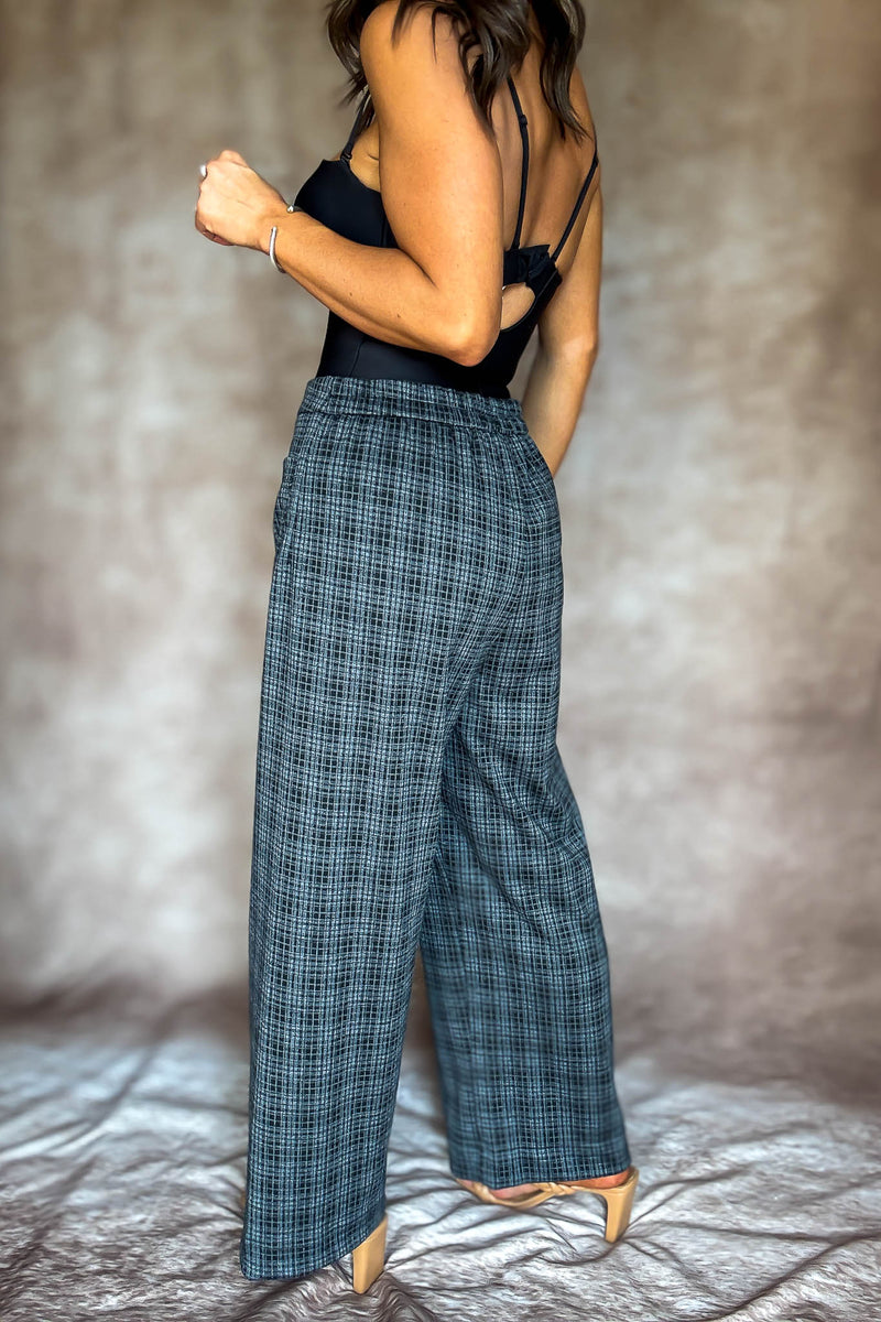 High Waist Plaid Cropped Pants