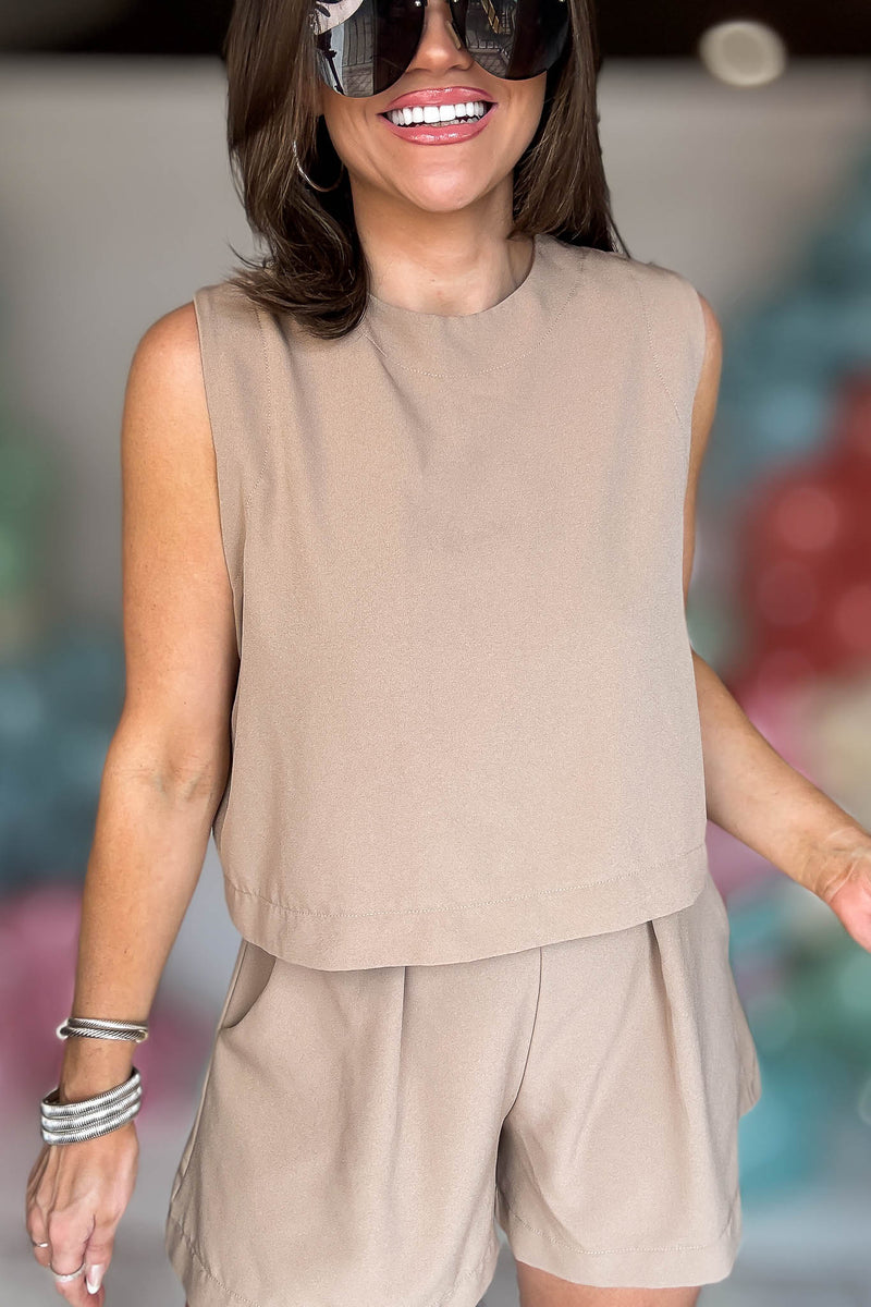 Carefree Days Light Mocha Tank Top