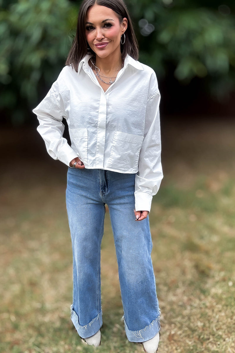 Stella Rae's Best 90s Stretch Cuffed Hem High Rise Straight Jeans