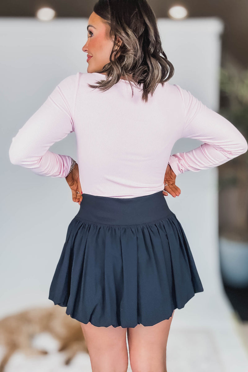 Black Mini Bubble Skort
