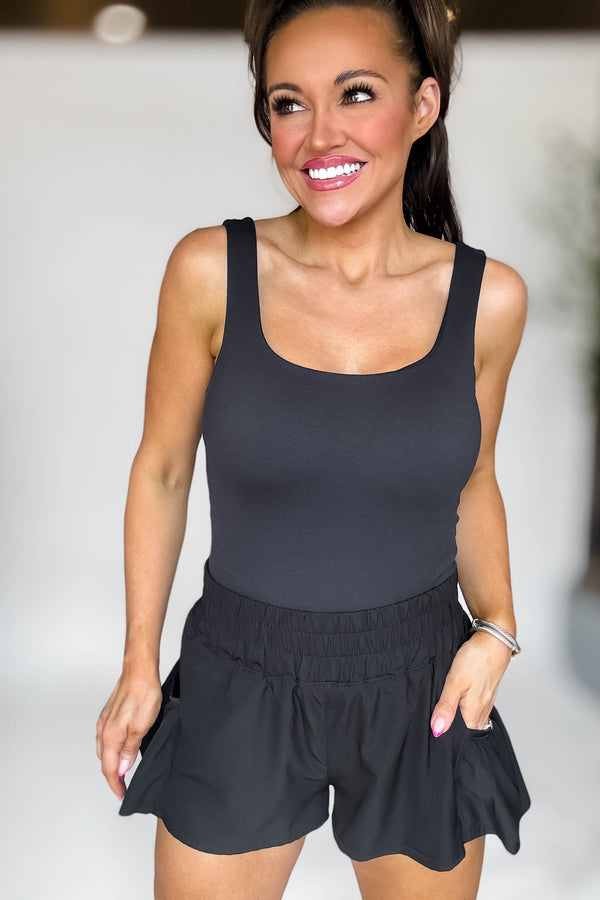 Chic Breeze Black Shorts