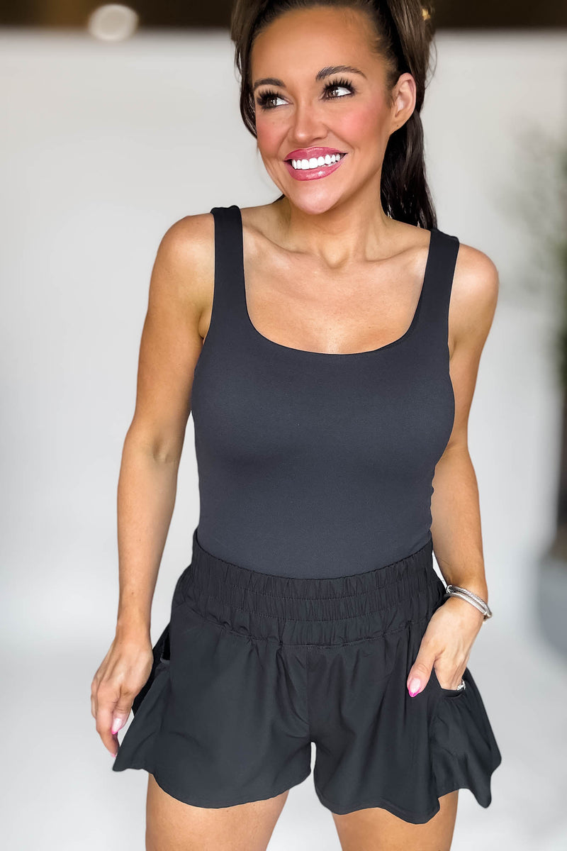 Chic Breeze Black Shorts