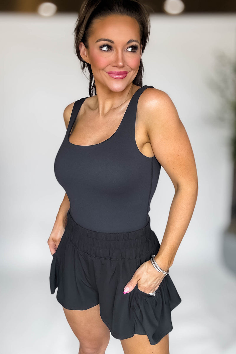 Chic Breeze Black Shorts