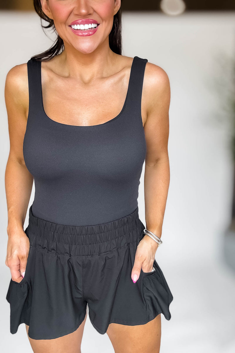 Chic Breeze Black Shorts