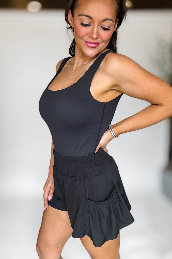 Chic Breeze Black Shorts