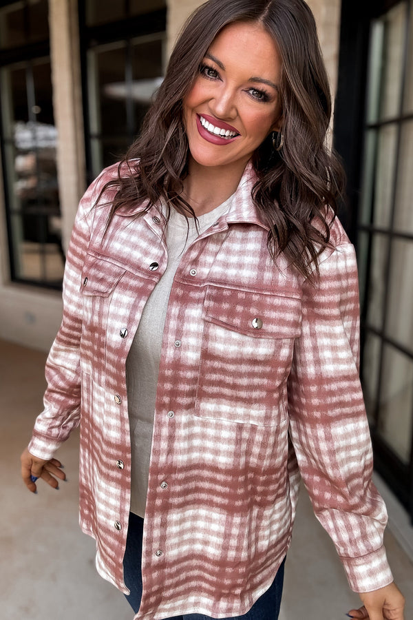 It's A Look Light Pink Plaid Shacket