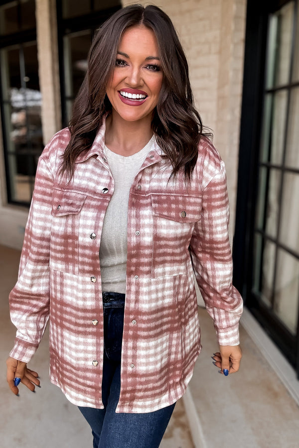 It's A Look Light Pink Plaid Shacket