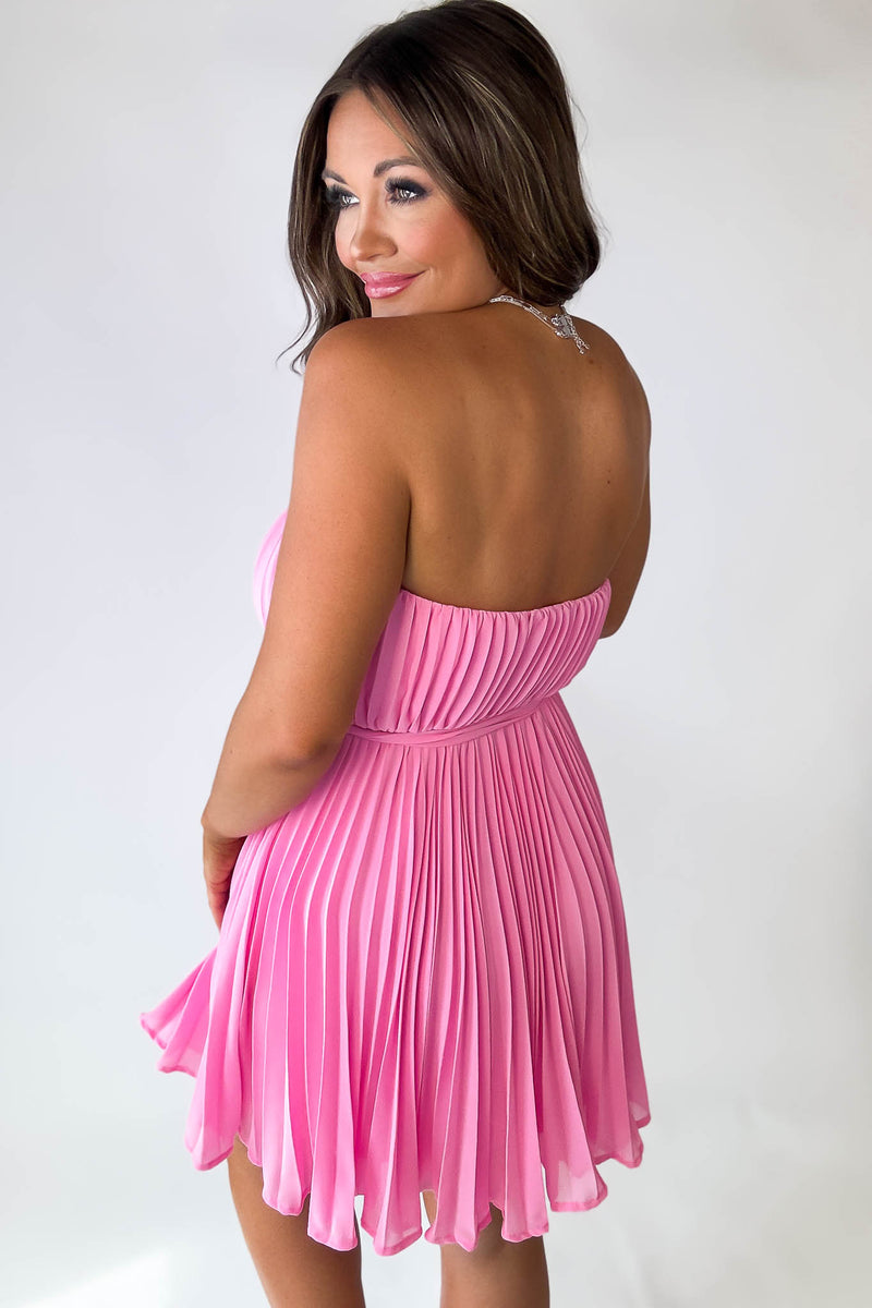 mable pink dress Vestido Maxi Fruncido Mabel Strapless - Rosa/Combinado