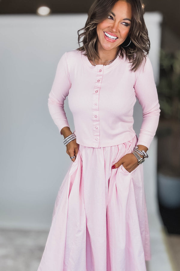 Spring Breeze Chalk Pink Cardigan